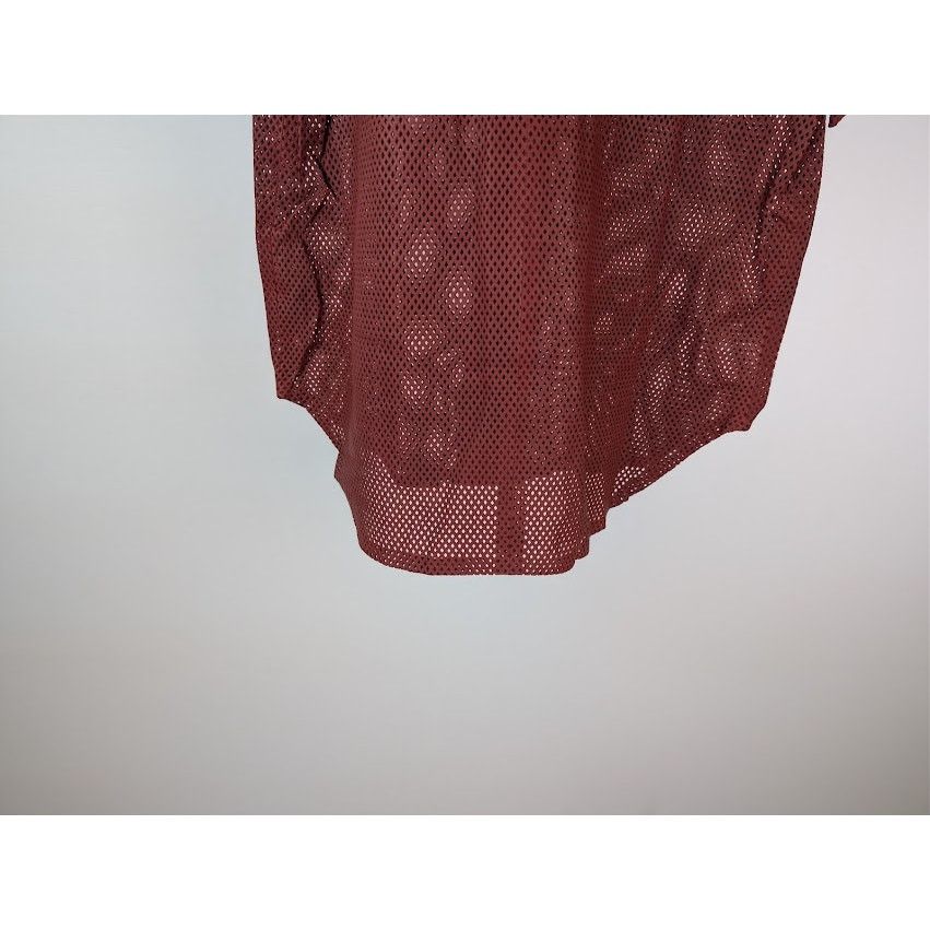 Amiri o1rshd1 MA Perforated Baseball Shirt in Sun Dried Tomato Size US M / EU 48-50 / 2 - 13 Thumbnail