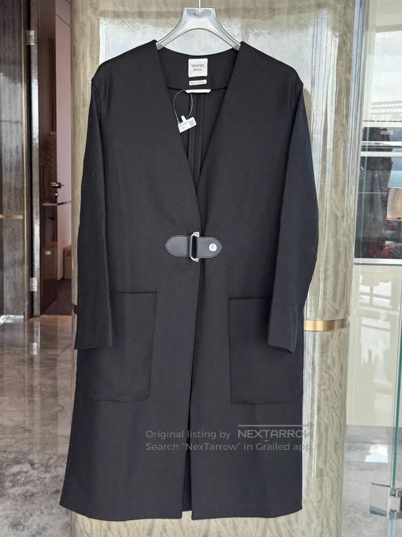 Hermes Hermes Black leather jacket, with suede buttons, linen and Size XS / US 0-2 / IT 36-38 - 1 Thumbnail