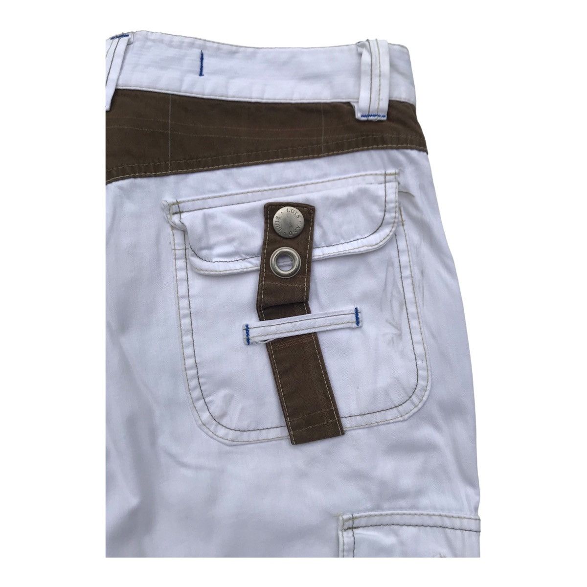 Japanese Brand Blue Luis White Tactical Multipocket Cargo Streetwear Pants Size US 31 - 20 Thumbnail