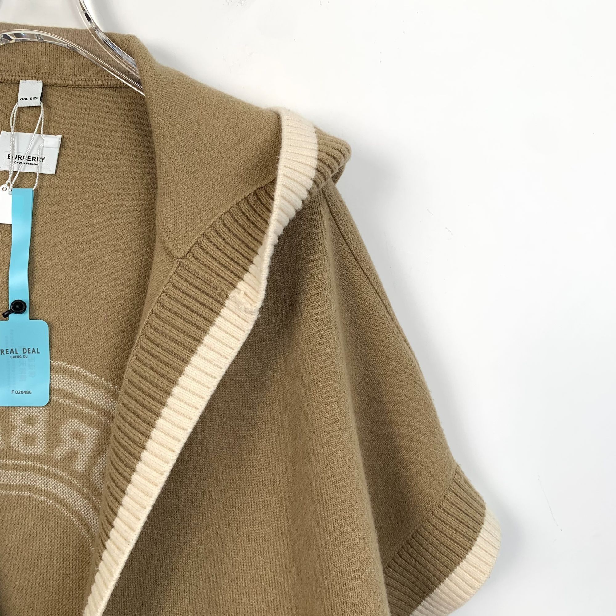 Burberry Burberry Womens Wool & Cashmere Hooded Cape With Pockets Size ONE SIZE - 3 Thumbnail