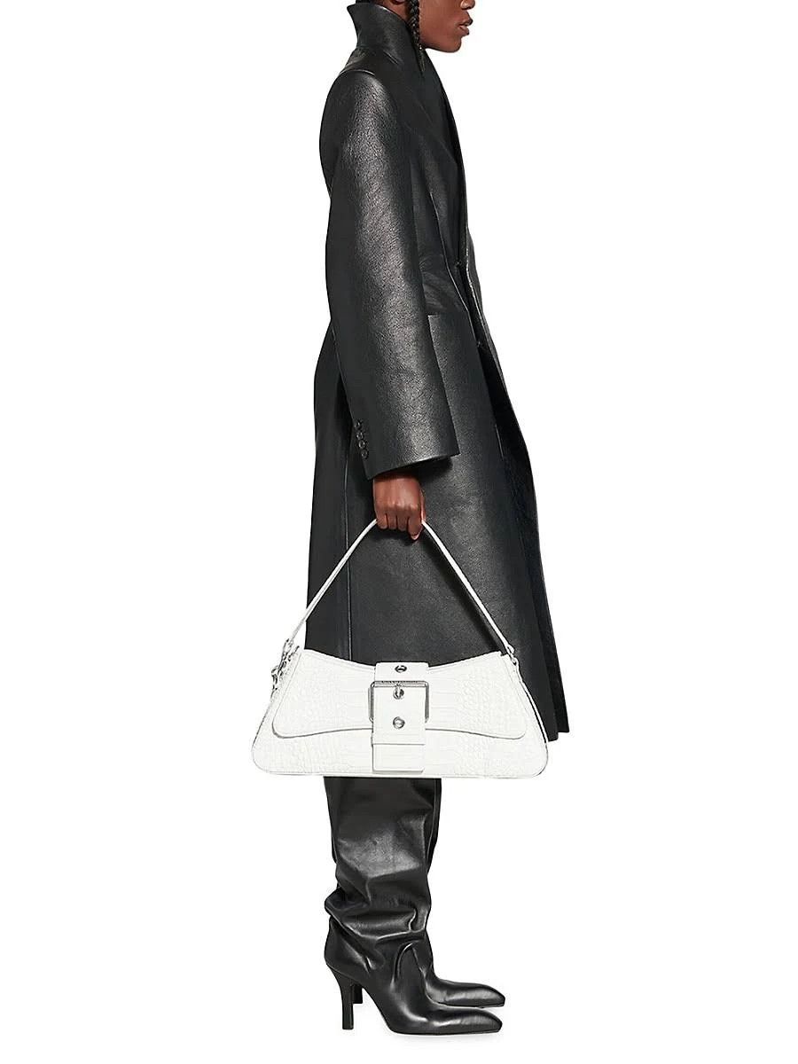 Balenciaga o1bcso1str1124 Flare Hourglass Coat in Black Size L / US 10 / IT 46 - 2 Thumbnail