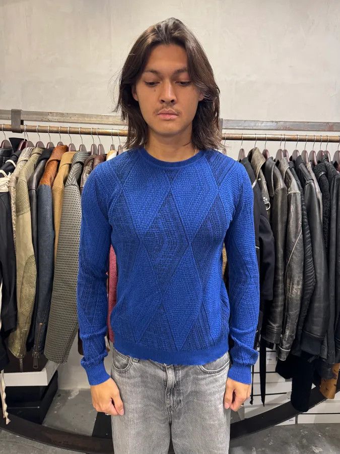 Vintage 1990s Gianni Versace Losange Blue Sweater Size US S / EU 44-46 / 1 - 2 Thumbnail