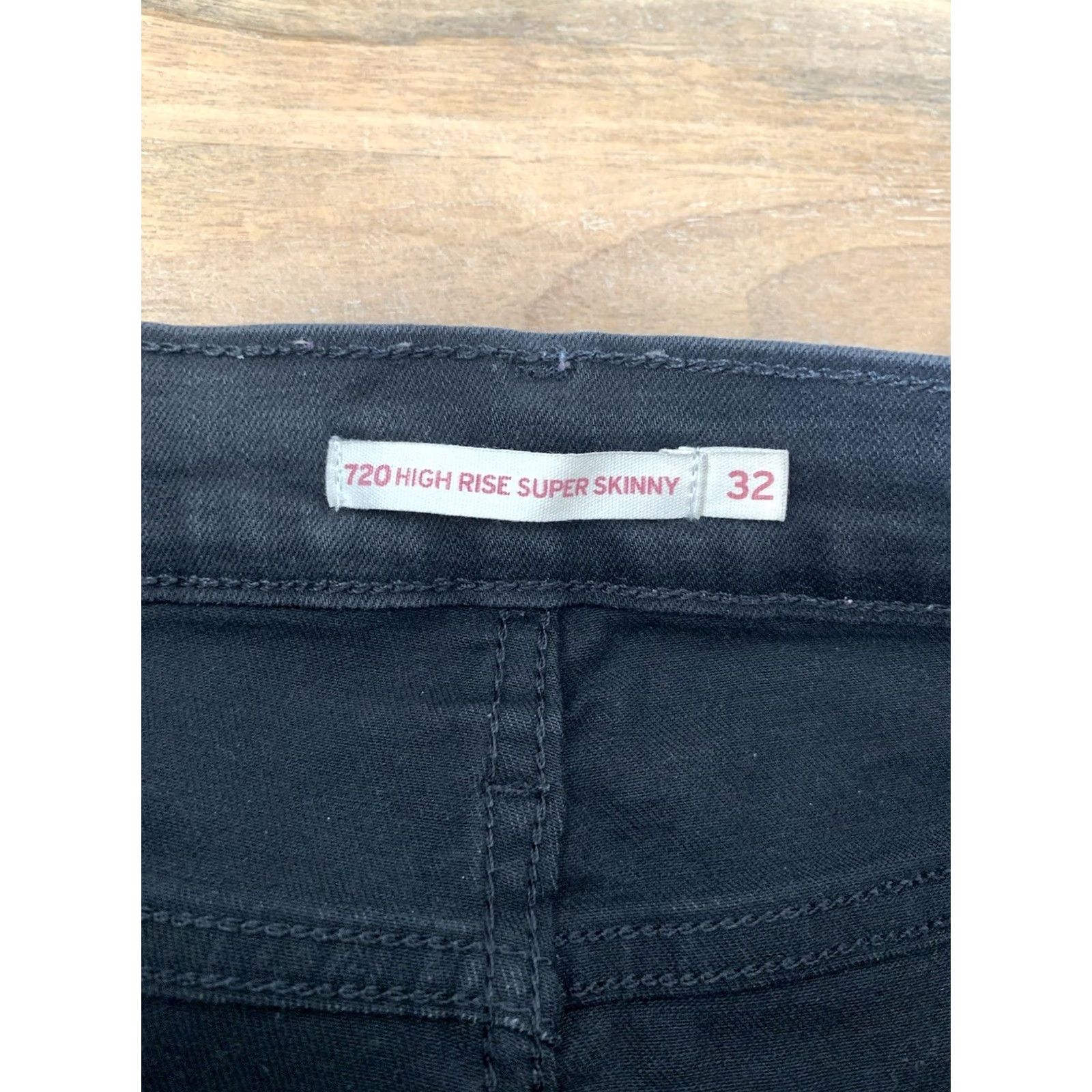 Levi's LEVI’S 720 HIGH RISE SUPER SKINNY Jeans Women Black Distressed Denim Size 32x28 Regular Stretch Pocket 5-Pocket City Size 24" / US 00 / IT 34 - 3 Thumbnail