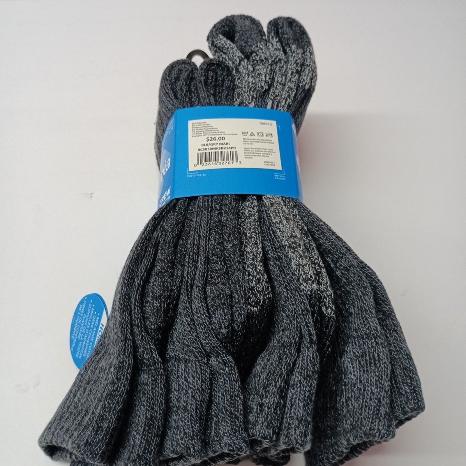 Columbia Columbia Black Heathered Crew Socks 4 Pairs Men's Size 6-12 Size ONE SIZE - 6 Thumbnail