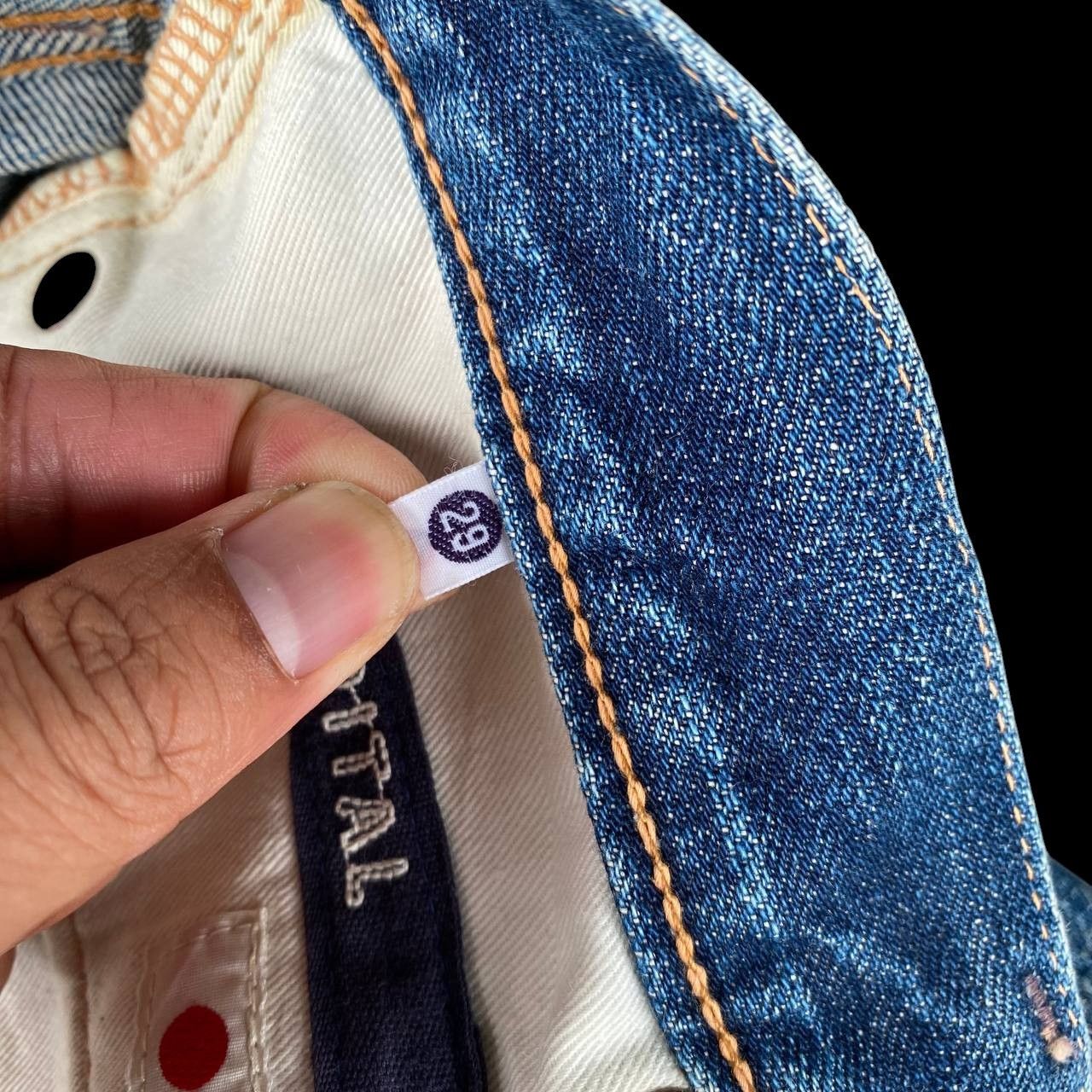 Kapital VINTAGE KAPITAL BY KIRO HIRATA FADED BLUE LOWRISE SLIMFIT Size US 27 - 13 Thumbnail