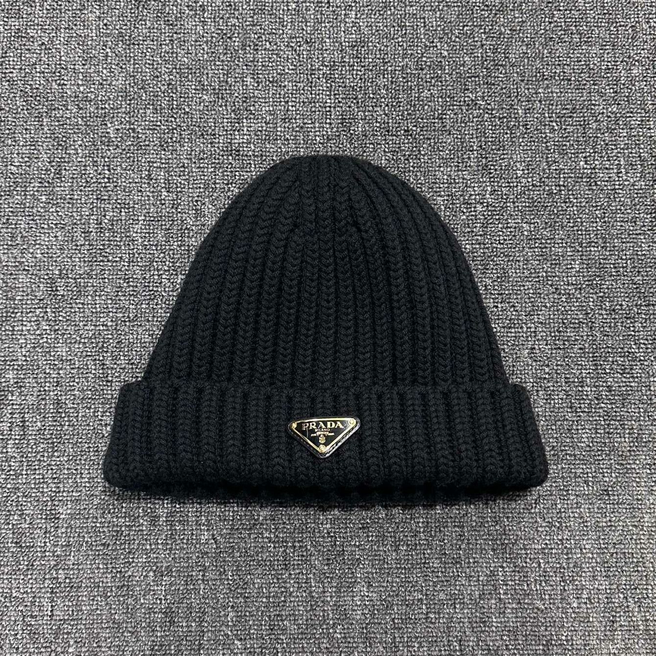 Prada Prada Knit Black Hat one size Men Size ONE SIZE - 1 Thumbnail