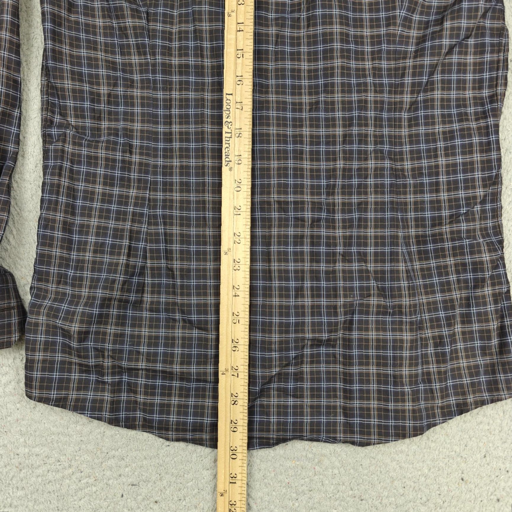 Eton VINTAGE Eton Dress Shirt Mens 16 34/35 Brown Plaid Slim Fit Button-Down Cotton York Size 40R - 7 Thumbnail