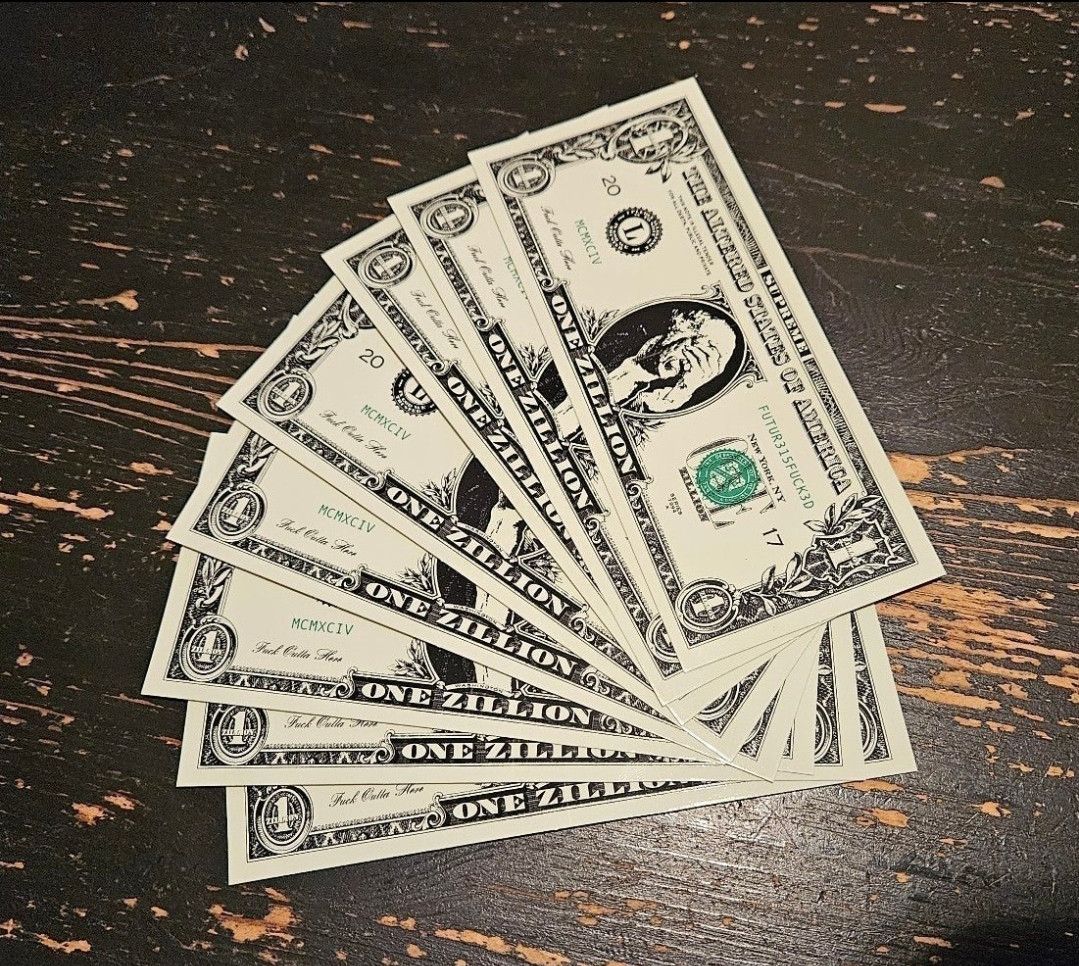 Supreme Zillion Dollar Bill Sticker FW17