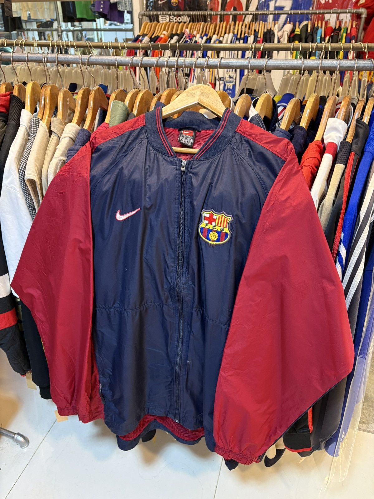 Nike Vintage 90s Nike FC Barcelona Track Jacket Size US XL / EU 56 / 4 - 1 Thumbnail