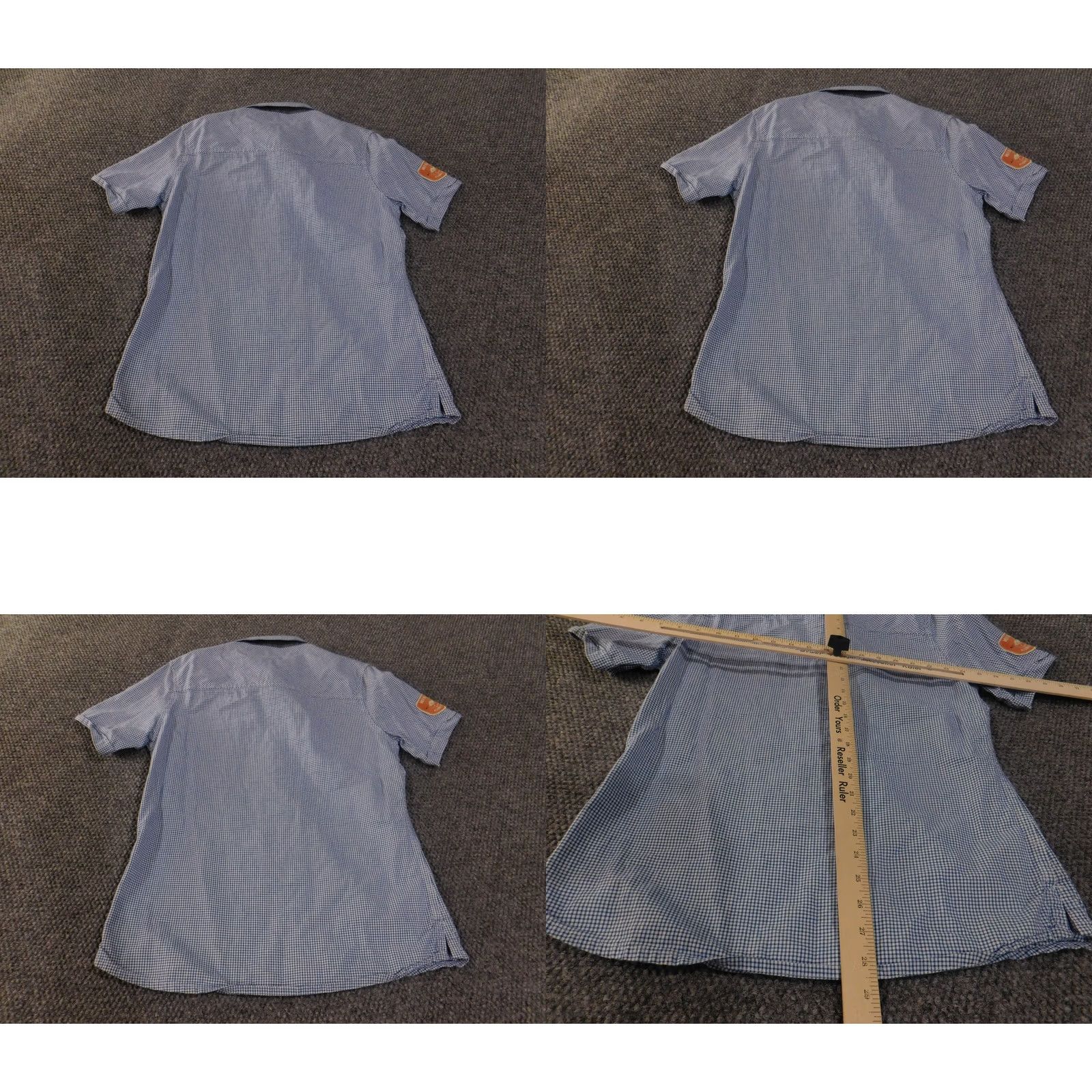Vintage VINTAGE Akoo Shirt Mens Medium Blue White Plaid Short Sleeve Button Up Utility Patch Size US M / EU 48-50 / 2 - 8 Thumbnail