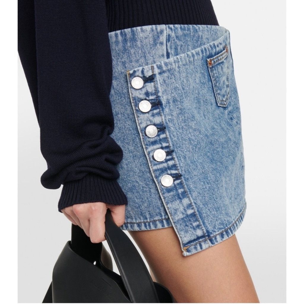 The Unbranded Brand NWT Re/Done Wrap Denim Mini Skirt Size 27 Size 28" / US 6 / IT 42 - 2 Thumbnail