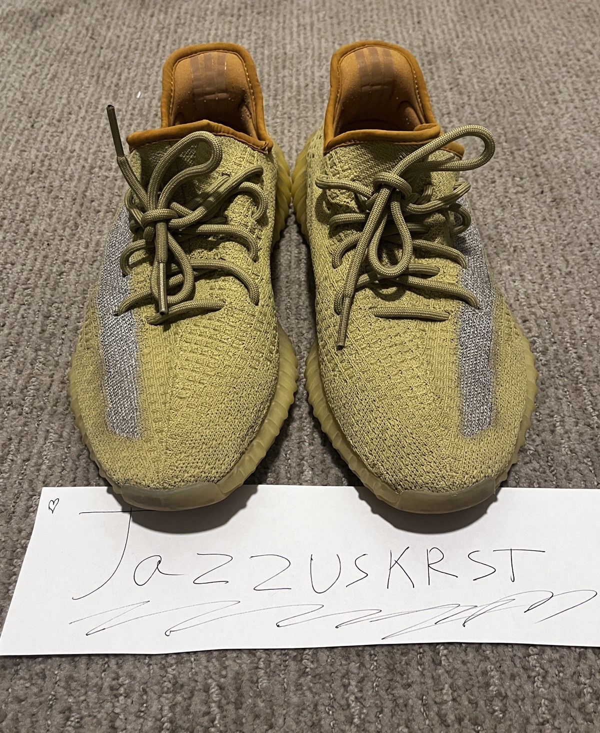 image of Kanye West x Yeezy Season Yeezy 350 V2 “Marsh” Shoes in Green, Men's (Size 9)