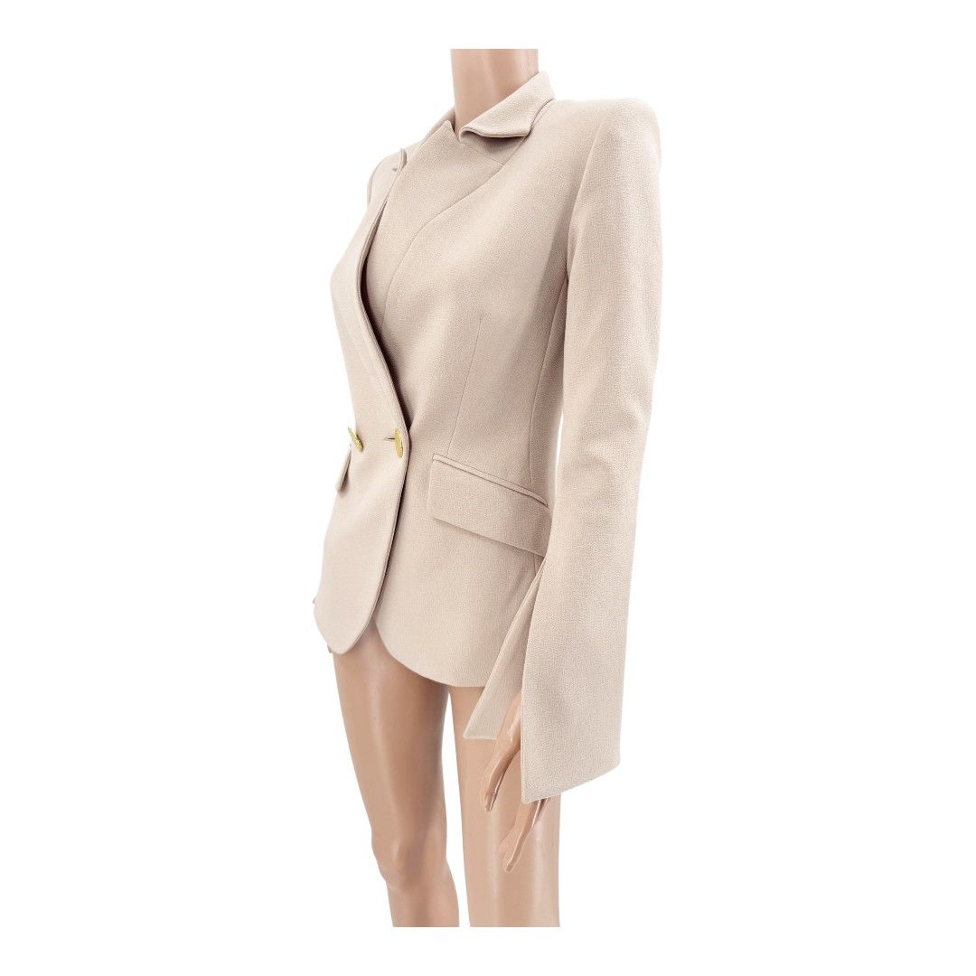 Other Rebecca Vallance Beige Blazer Gold Buttons Cutout Sleeves Size XS / US 0-2 / IT 36-38 - 4 Thumbnail