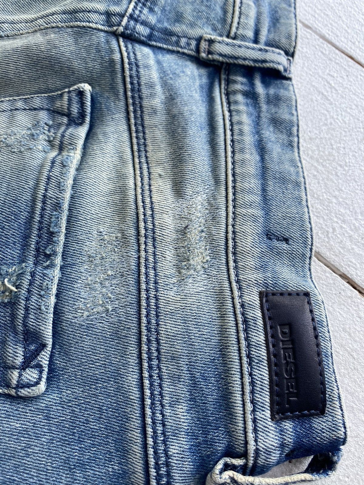 Diesel 🔗Opium Punk Diesel Distressed Washed Slim Straight Jeans Size 28" / US 6 / IT 42 - 12 Thumbnail