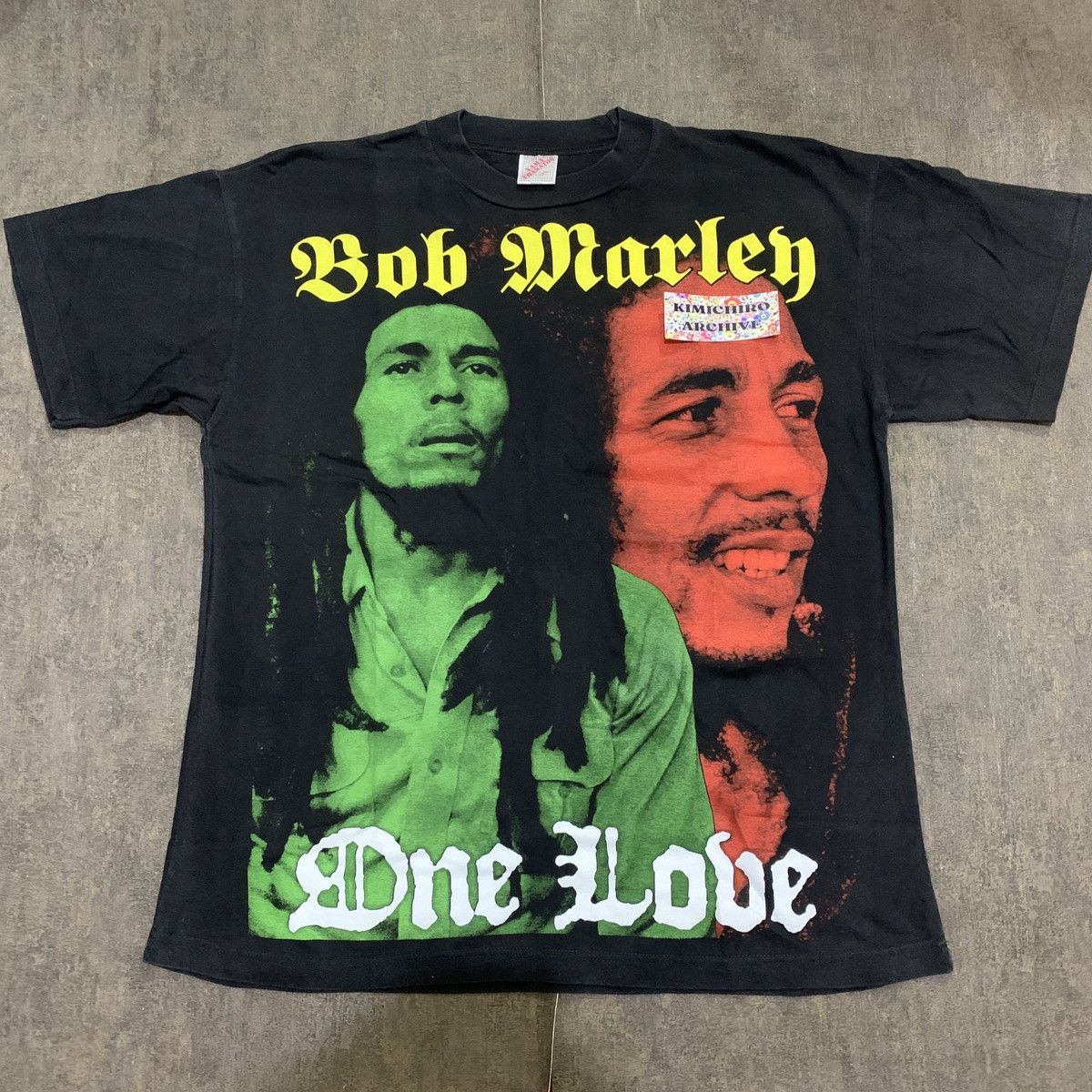 image of Band Tees x Bob Marley Very X Bob Marley X Brujeria Inspired X Regae Bootlg in Faded Black (Size XL