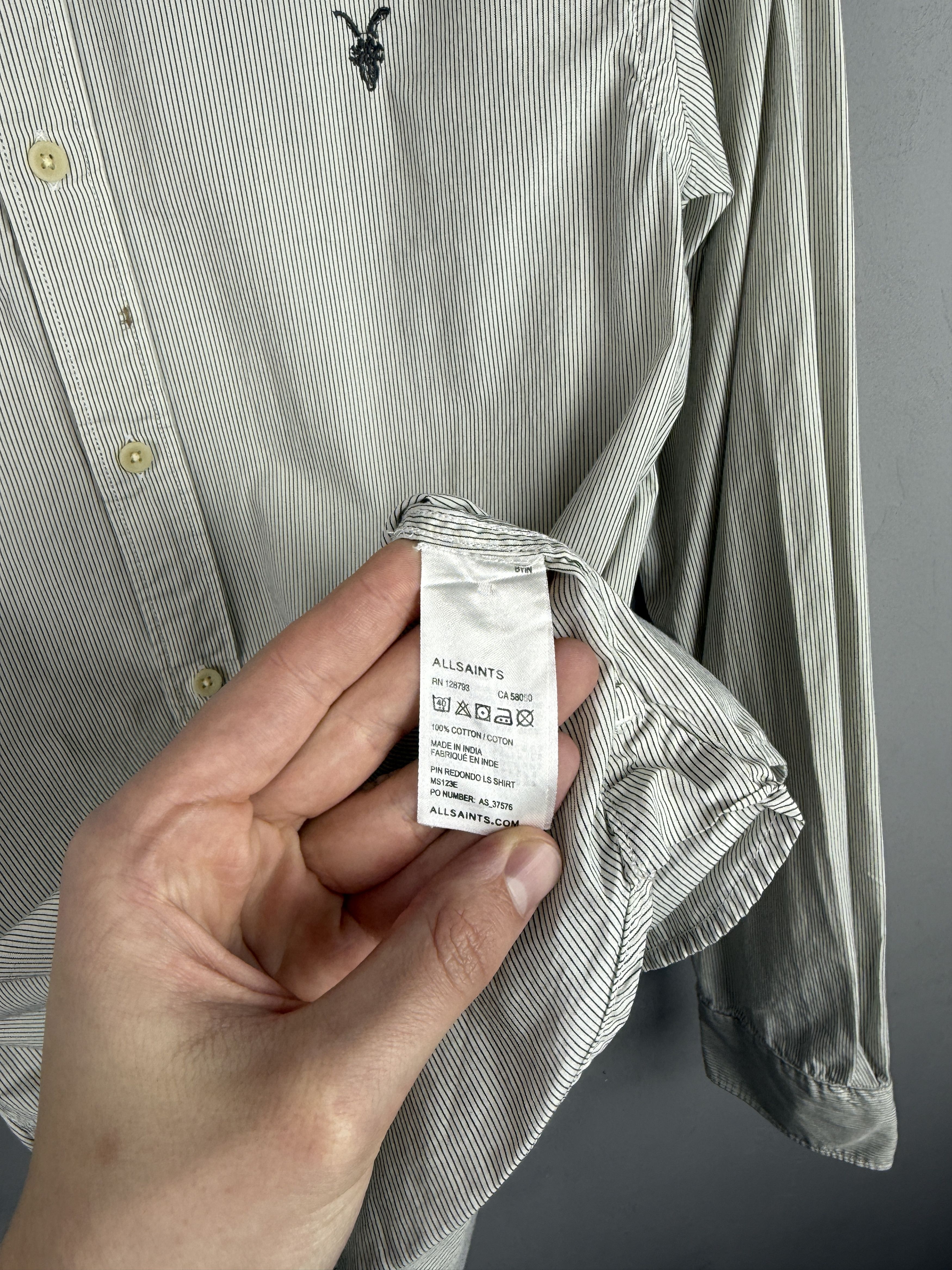 Allsaints × Flannel All Saints Shirt Pin Redondo Long Sleeve Striped Button Size US M / EU 48-50 / 2 - 8 Thumbnail