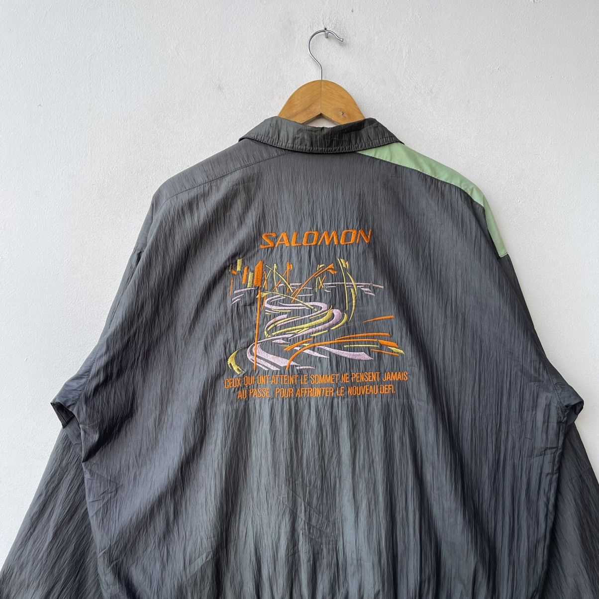 Salomon Vintage 90s Salomon Crinkled Nylon Windbreaker Jacket Size US L / EU 52-54 / 3 - 9 Thumbnail