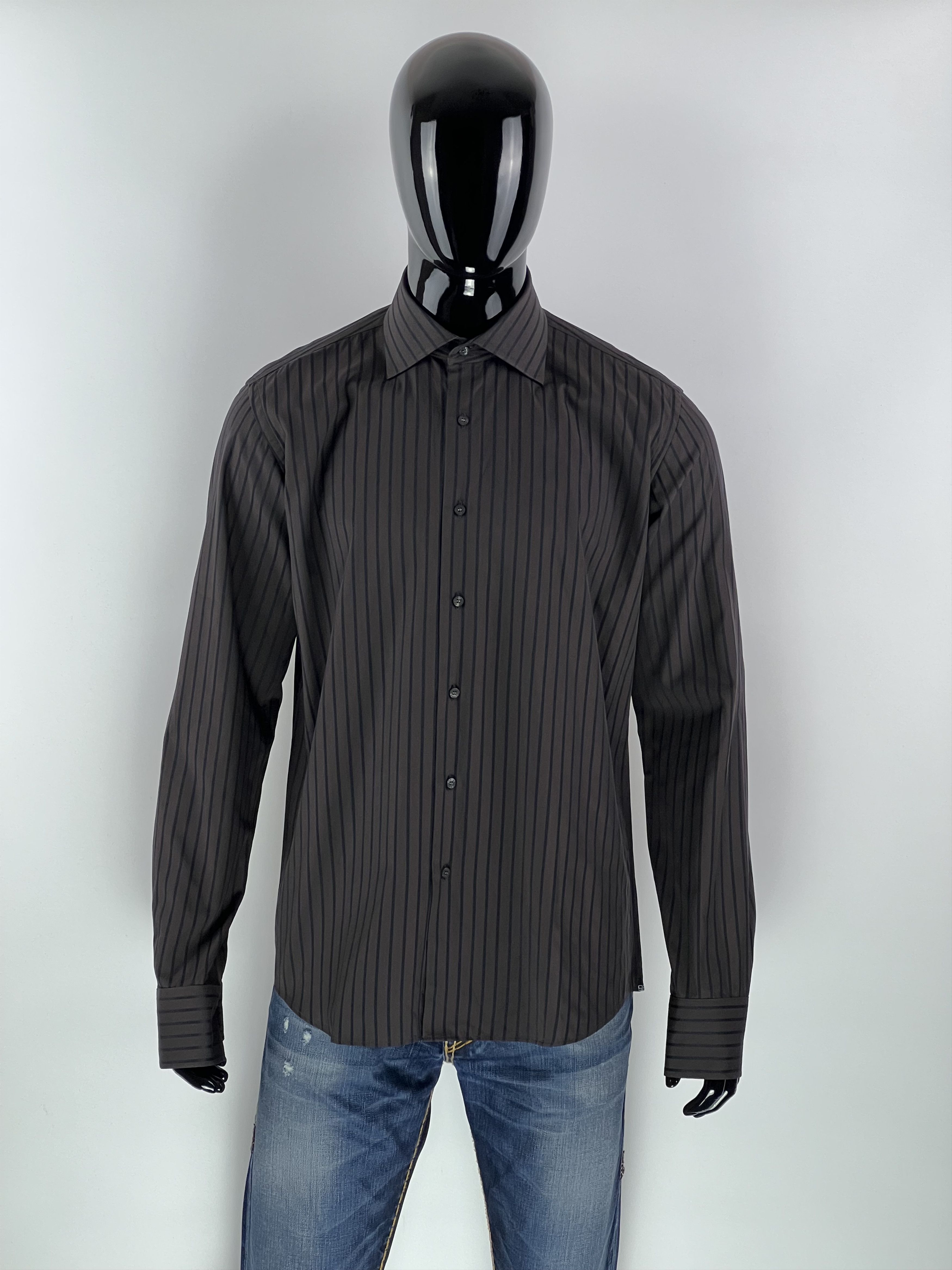 Balenciaga Balenciaga Men's Striped Cotton Button Up Shirt Size 16.5/42 Size US L / EU 52-54 / 3 - 1 Thumbnail