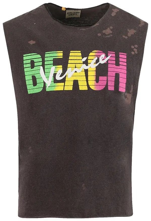 Gallery Dept. o1mle0326 Muscle Beach Tee Shirt in Black Size US XL / EU 56 / 4 - 2 Thumbnail
