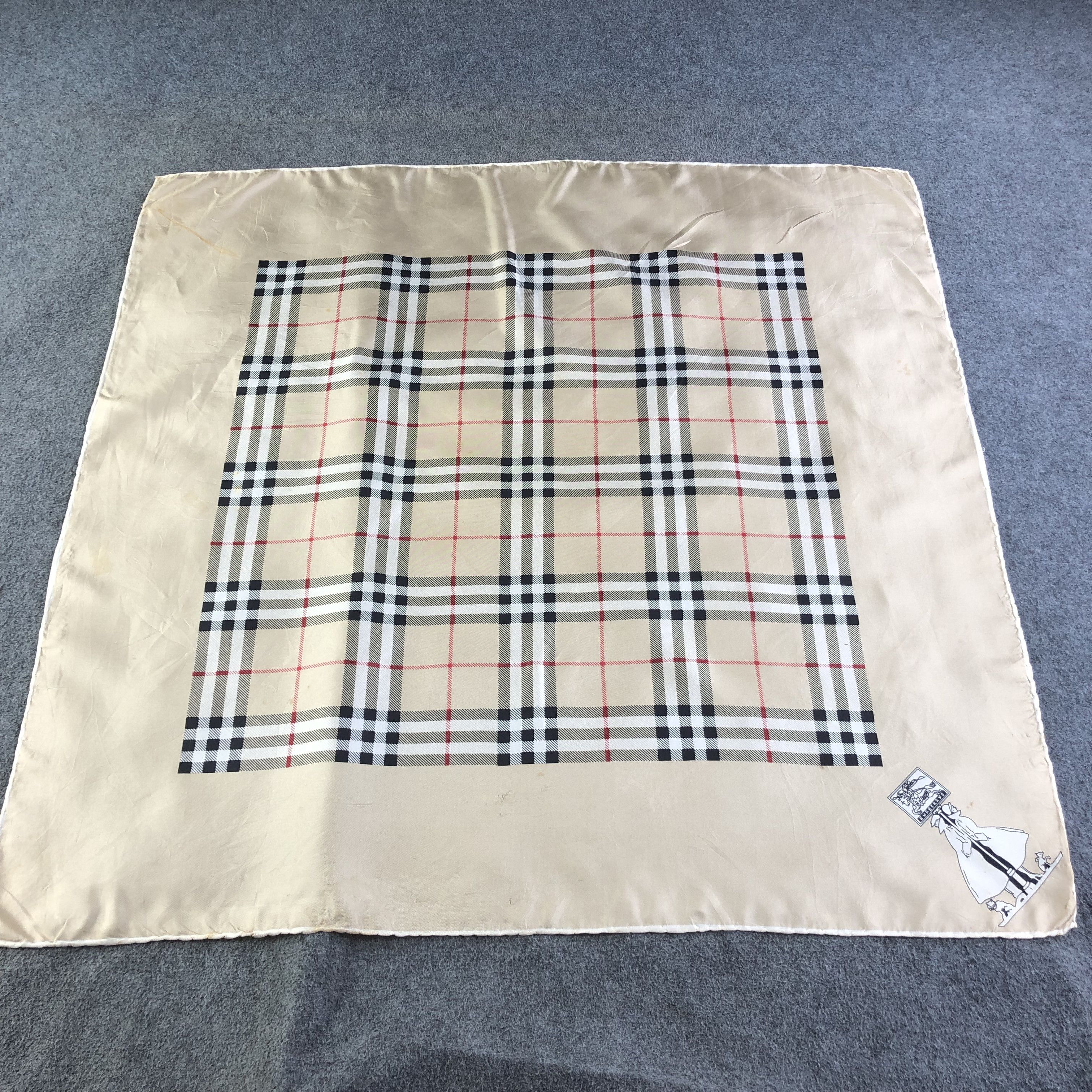 Burberry Burberrys Luxury Hand Rolled Nova Check Silk Scarf M945 Size ONE SIZE - 2 Thumbnail