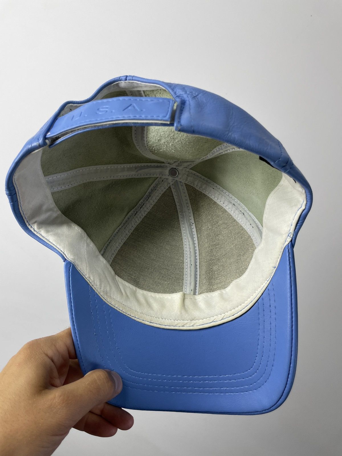 Genuine Leather Genuine Leather Vintage leather cap blue Size ONE SIZE - 12 Thumbnail
