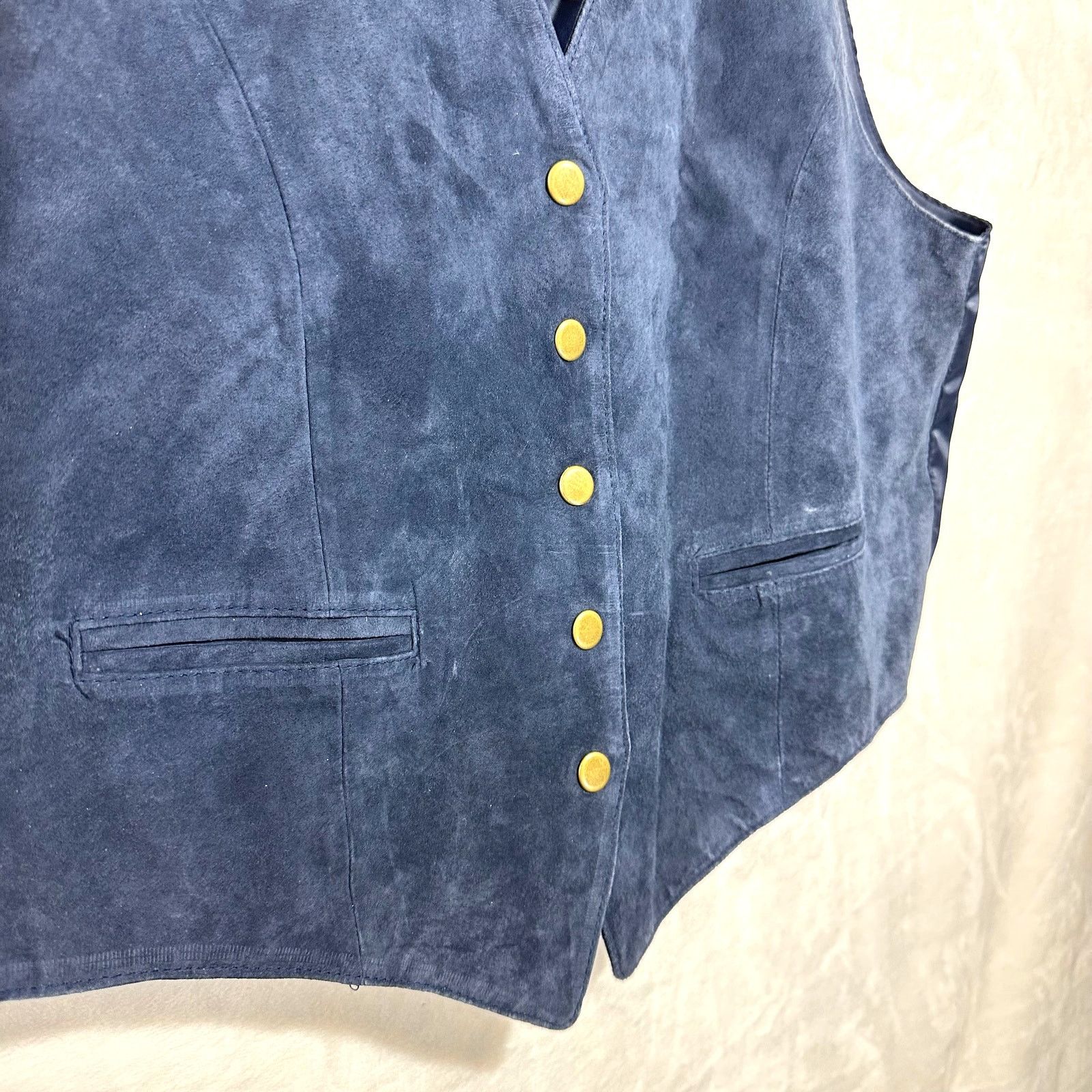 Vintage NEW Vintage XL International Leather Collection Blue Vest Size US XL / EU 56 / 4 - 4 Thumbnail