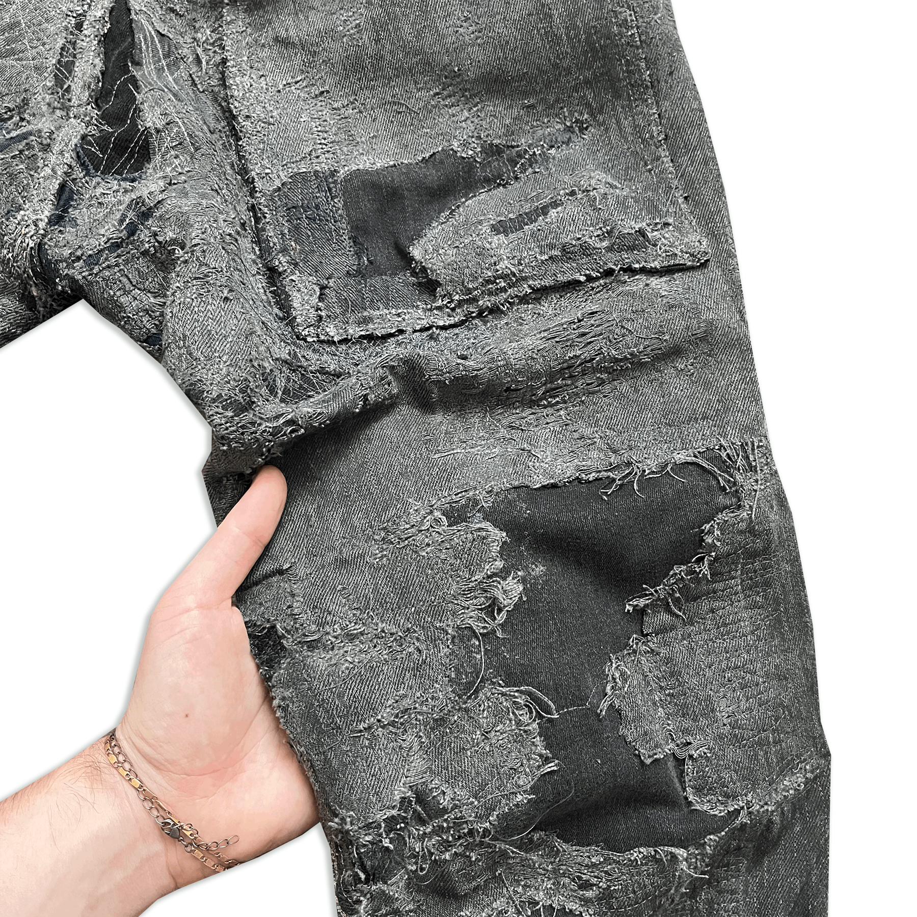 Rick Owens SS09 Rick Owens Hogwash Patchwork Denim Aircuts Size US 33 - 11 Thumbnail