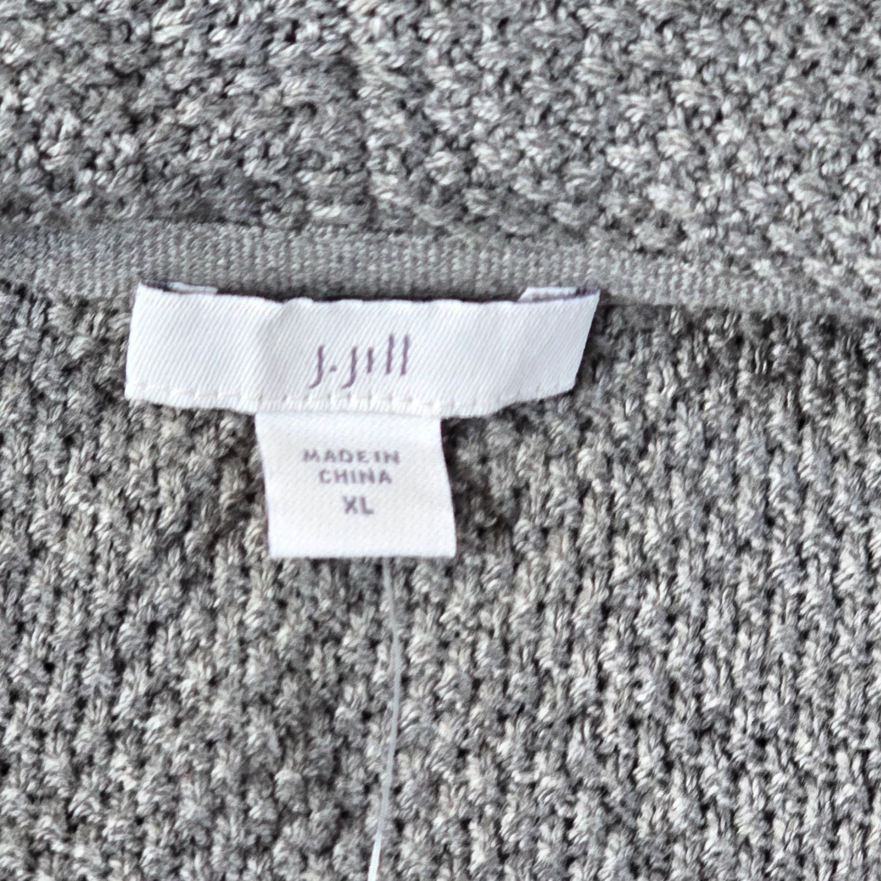 J. Jill J. Jill Sweater Womens Size XL Gray Waffle-Knit Fringe Belted Long Sleeve Casual Cardigan Size XL / US 12-14 / IT 48-50 - 3 Thumbnail