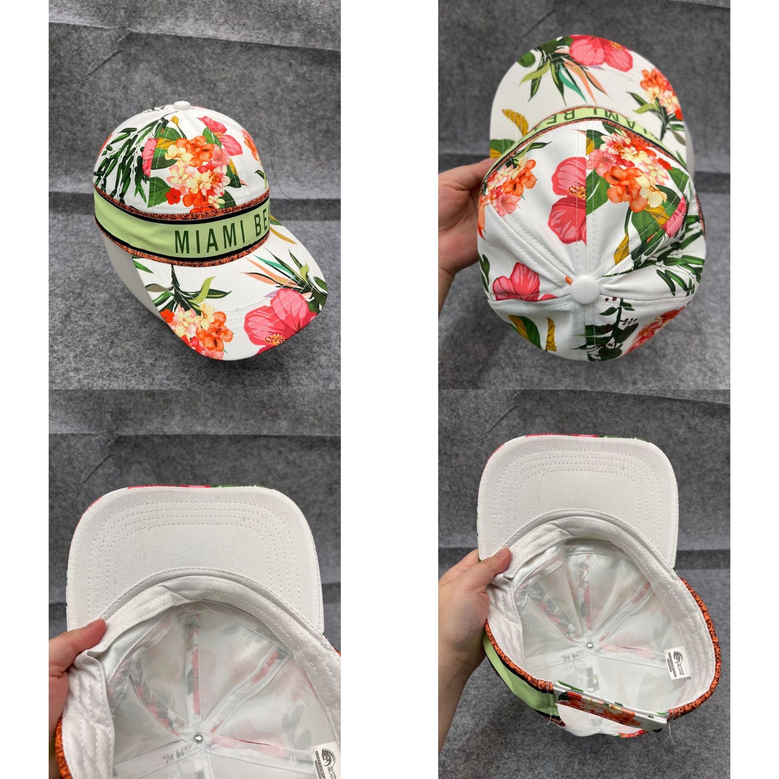 Vintage Alvin's Island White Floral Baseball Cap Women OS Adjustable Miami Beach Outdoor Size ONE SIZE - 8 Thumbnail