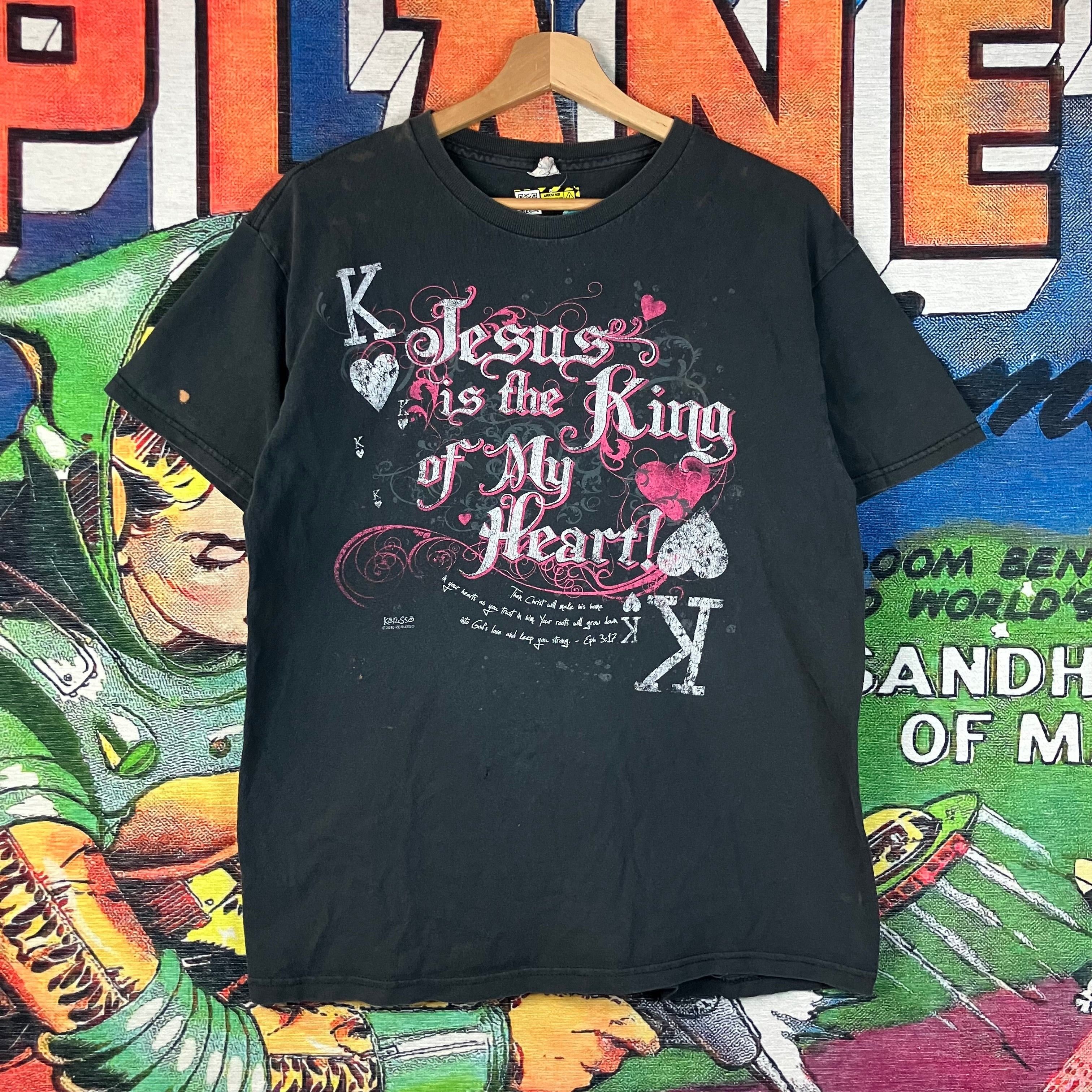 Vintage Y2K ‘Jesus is the king’ Tee Size L Size US L / EU 52-54 / 3 - 1 Thumbnail