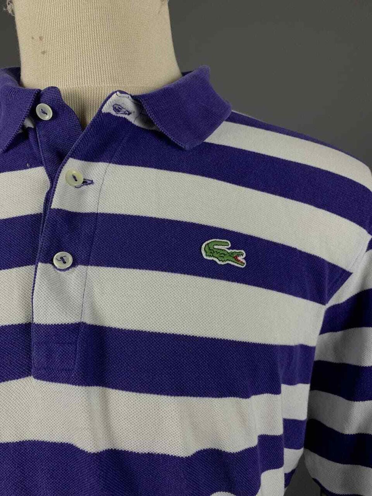 Lacoste Men Lacoste 5191L Blue White Stripe Shirt Size 6 / L - XL Size US M / EU 48-50 / 2 - 4 Thumbnail