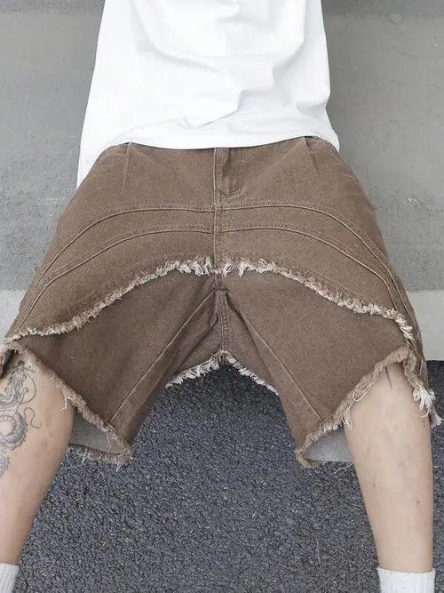 Jean Kurusu x Asahi Ripped Retro Distressed Denim Jeans shorts Size US 32 / EU 48 - 7 Thumbnail