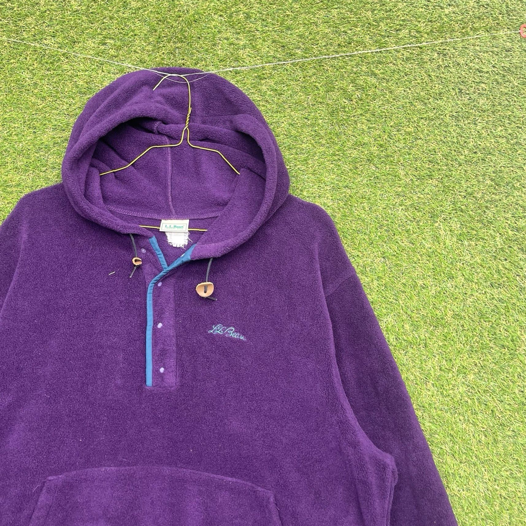 Vintage VINTAGE L.L. Bean Jacket Womens XL Purple Sherpa Thick Pile Fleece 1/4 Snap Button Close Henley Casual Outdoor 90s Womens Size XL / US 12-14 / IT 48-50 - 3 Thumbnail