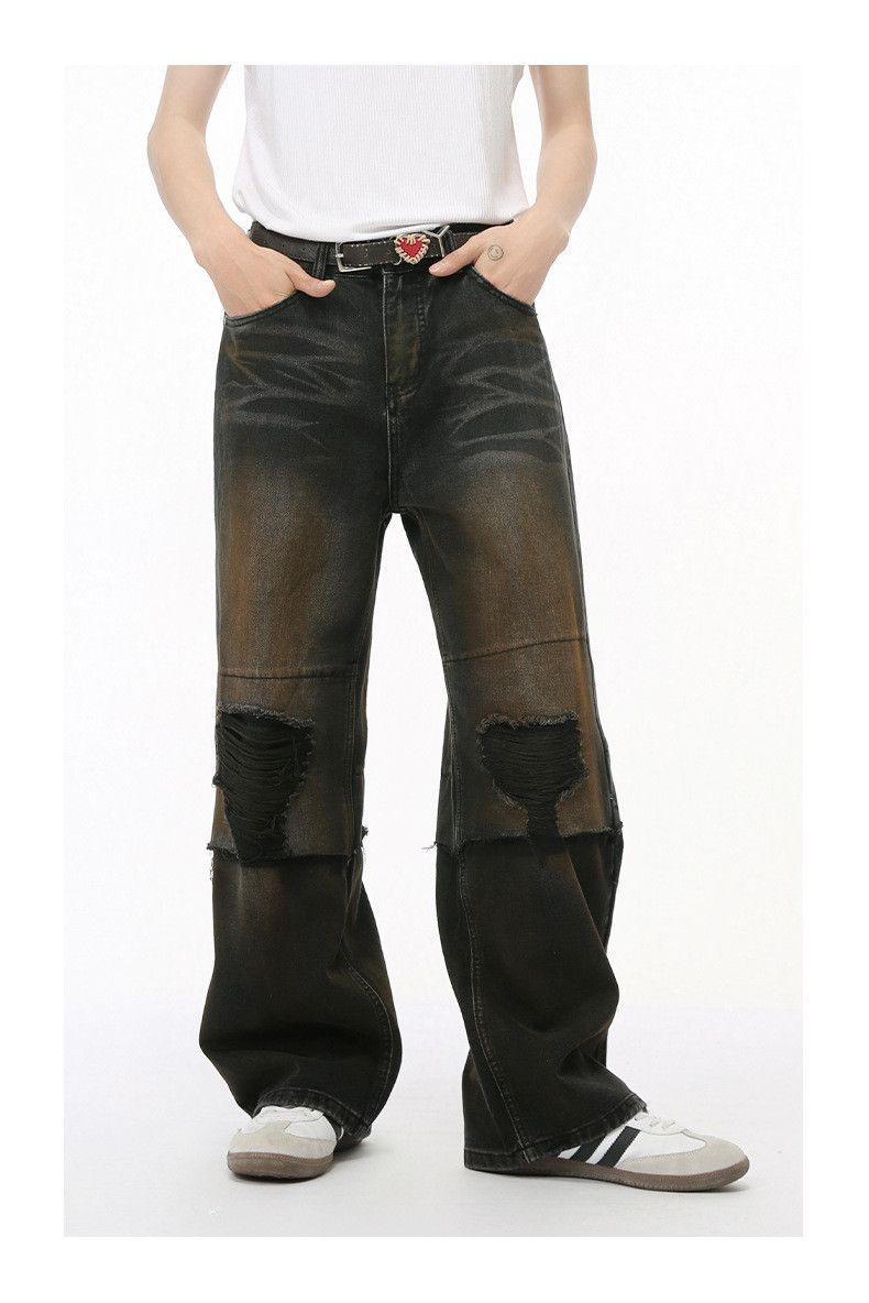 Japanese Brand × Jean American ripped distressed washed vintage straight jeans Size US 32 / EU 48 - 4 Thumbnail
