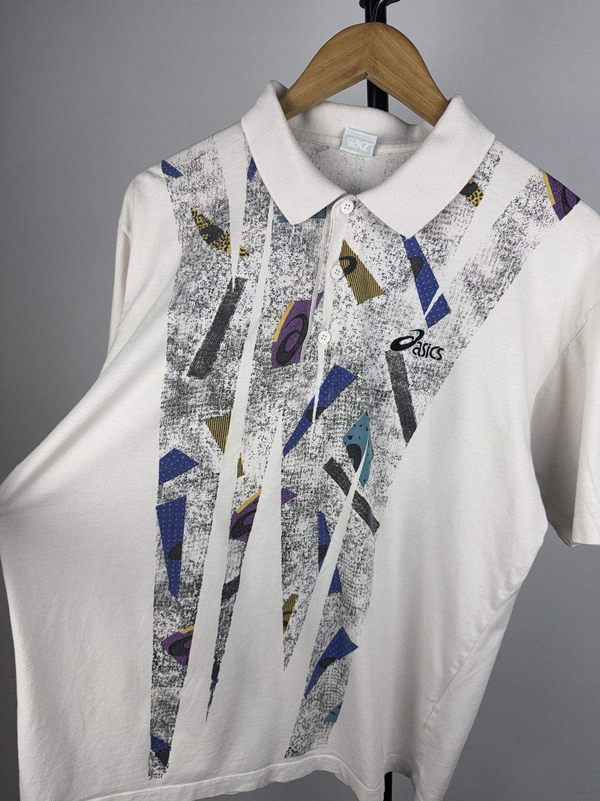 Asics Vintage Asics 90s Abstract Graphic Polo Shirt – Size L Size US L / EU 52-54 / 3 - 2 Thumbnail