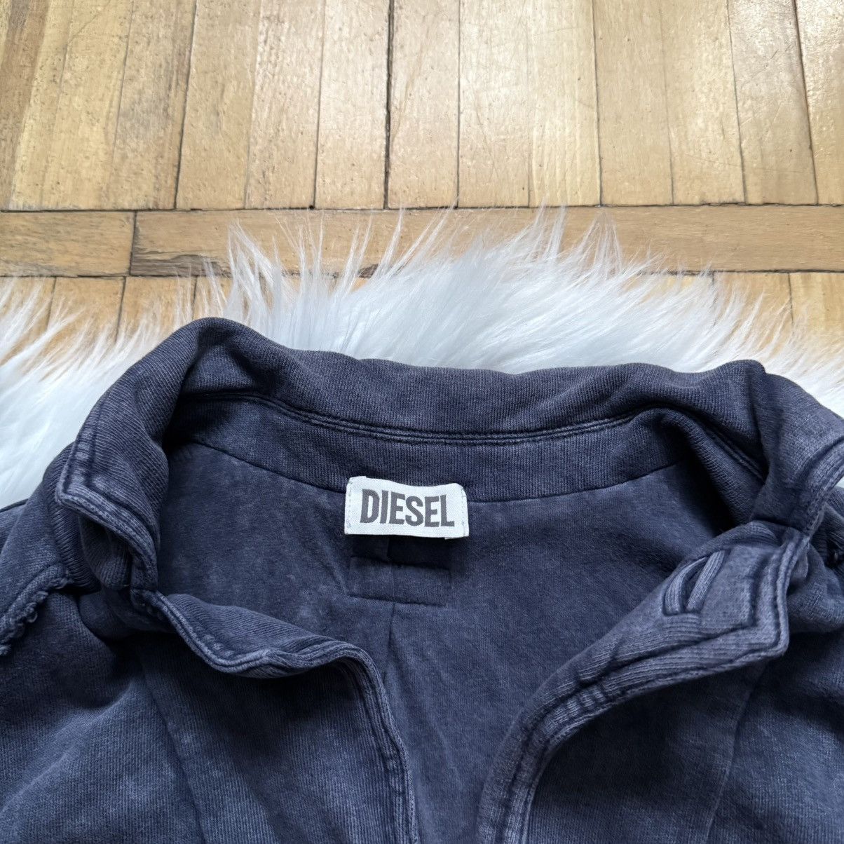 Diesel 📌 Vintage Diesel Y2K Avant-Garde Faded Grey Cardigan Size S / US 4 / IT 40 - 6 Thumbnail