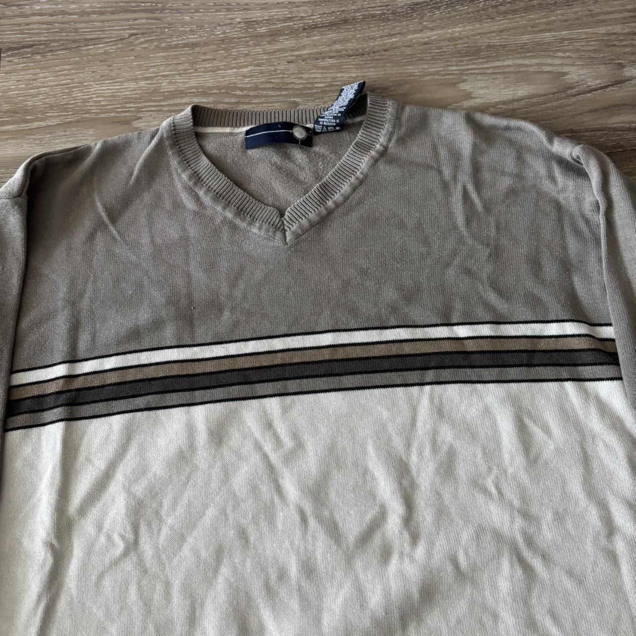 Japanese Brand Crazy Vintage Y2K/2000s Light Brown Striped Skater Essential Longsleeve! Size L Size US L / EU 52-54 / 3 - 2 Thumbnail
