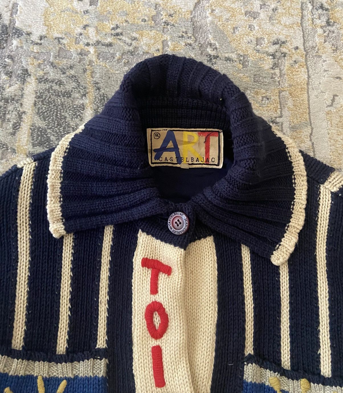 Jean Charles De Castelbajac VINTAGE JEAN CHARLES DE CASTEL BAJAC ART CABLE KNIT JACKET Size US L / EU 52-54 / 3 - 10 Thumbnail