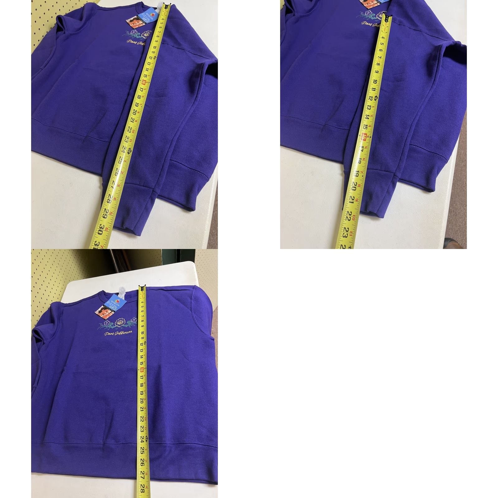 Vintage VINTAGE Newport Purple Long Sleeve Embroidered Sweatshirt L Women Pullover Cotton Blend Activewear Sleeve Size L / US 10 / IT 46 - 8 Thumbnail