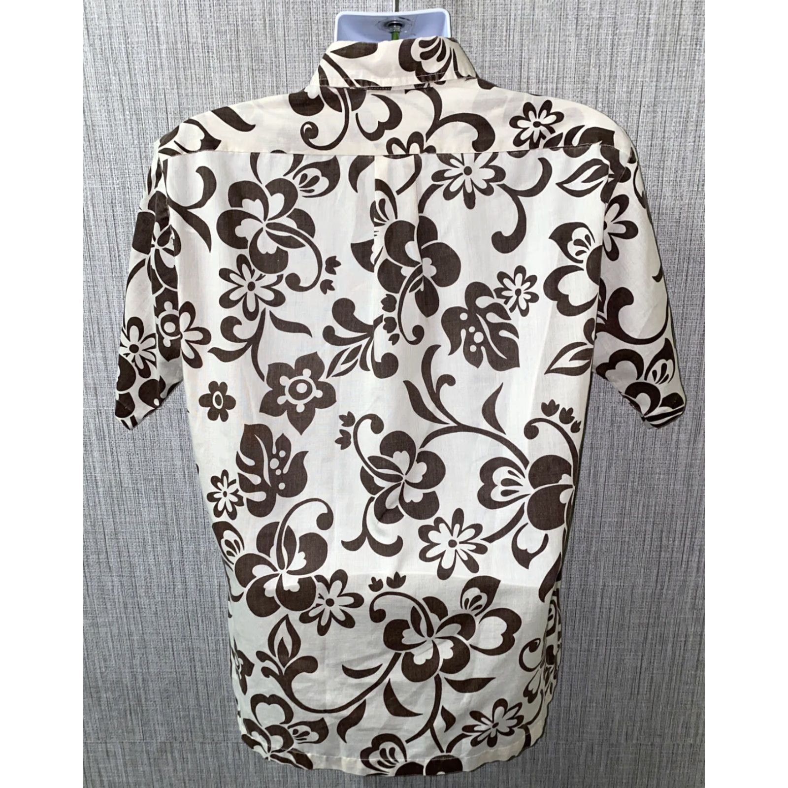 ALOHAS Vtg Holo Holo Mens White/Brown 1/2 Button Aloha Hawaiian Shirt Size L Size US L / EU 52-54 / 3 - 5 Thumbnail