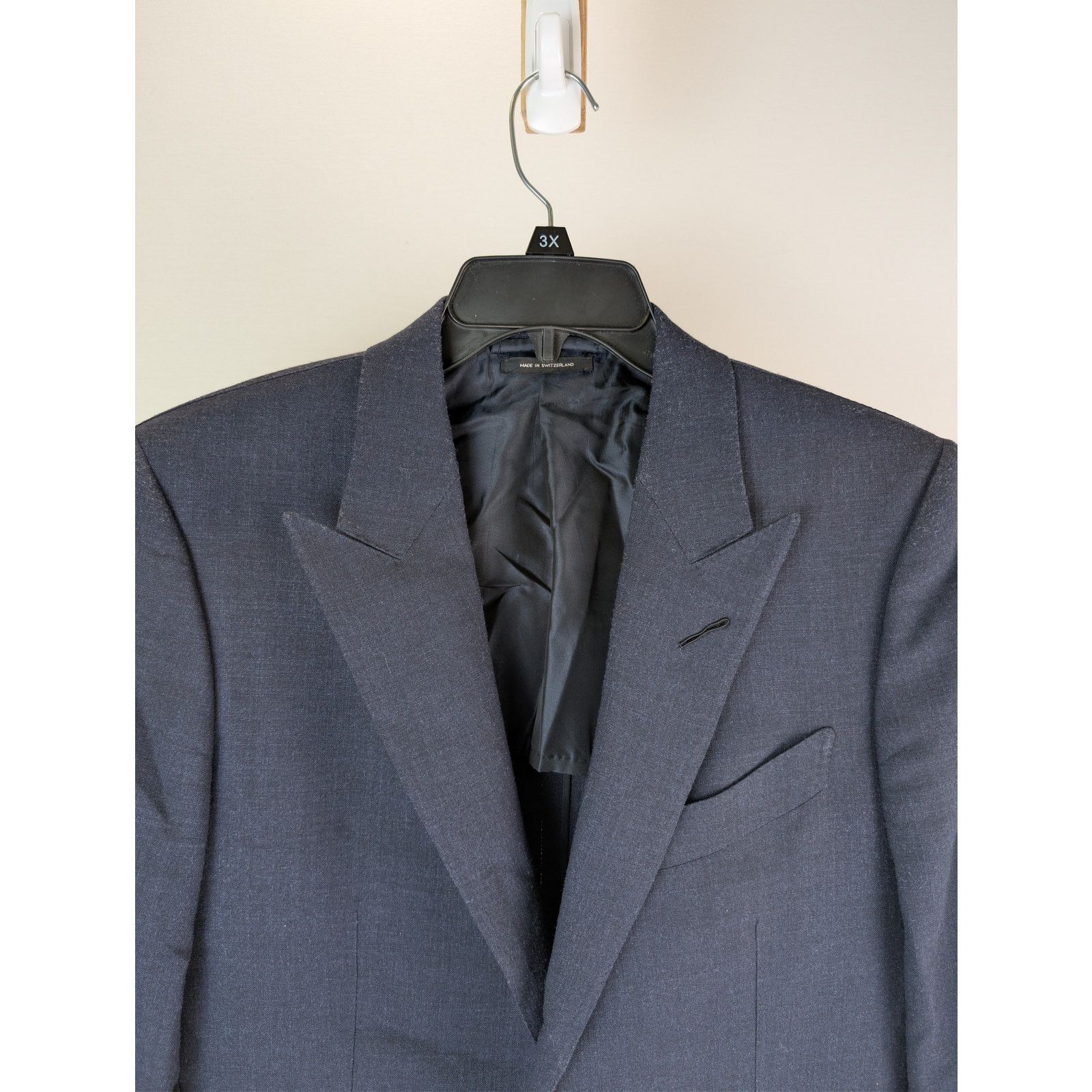 Tom Ford o1rshd1 CC20 Shelton Sharkskin Slim-Fit Wool Suit Jacket Size US M / EU 48-50 / 2 - 7 Thumbnail