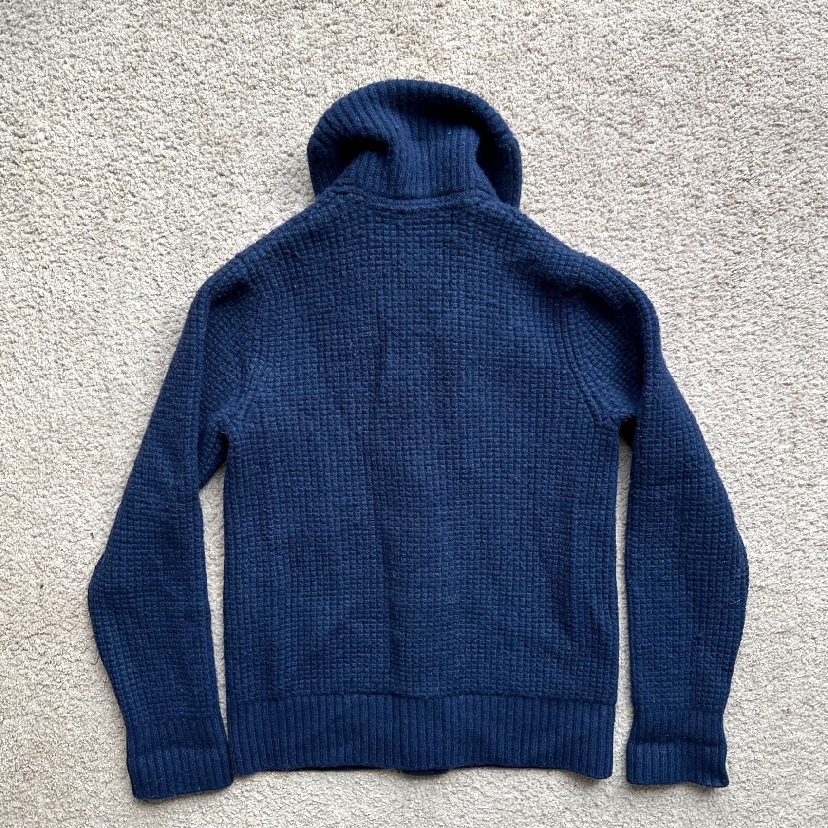 Banana Republic Banana Republic Sweater Mens Medium Wool Cardigan Navy Blue Cowl Neck Size US M / EU 48-50 / 2 - 2 Thumbnail