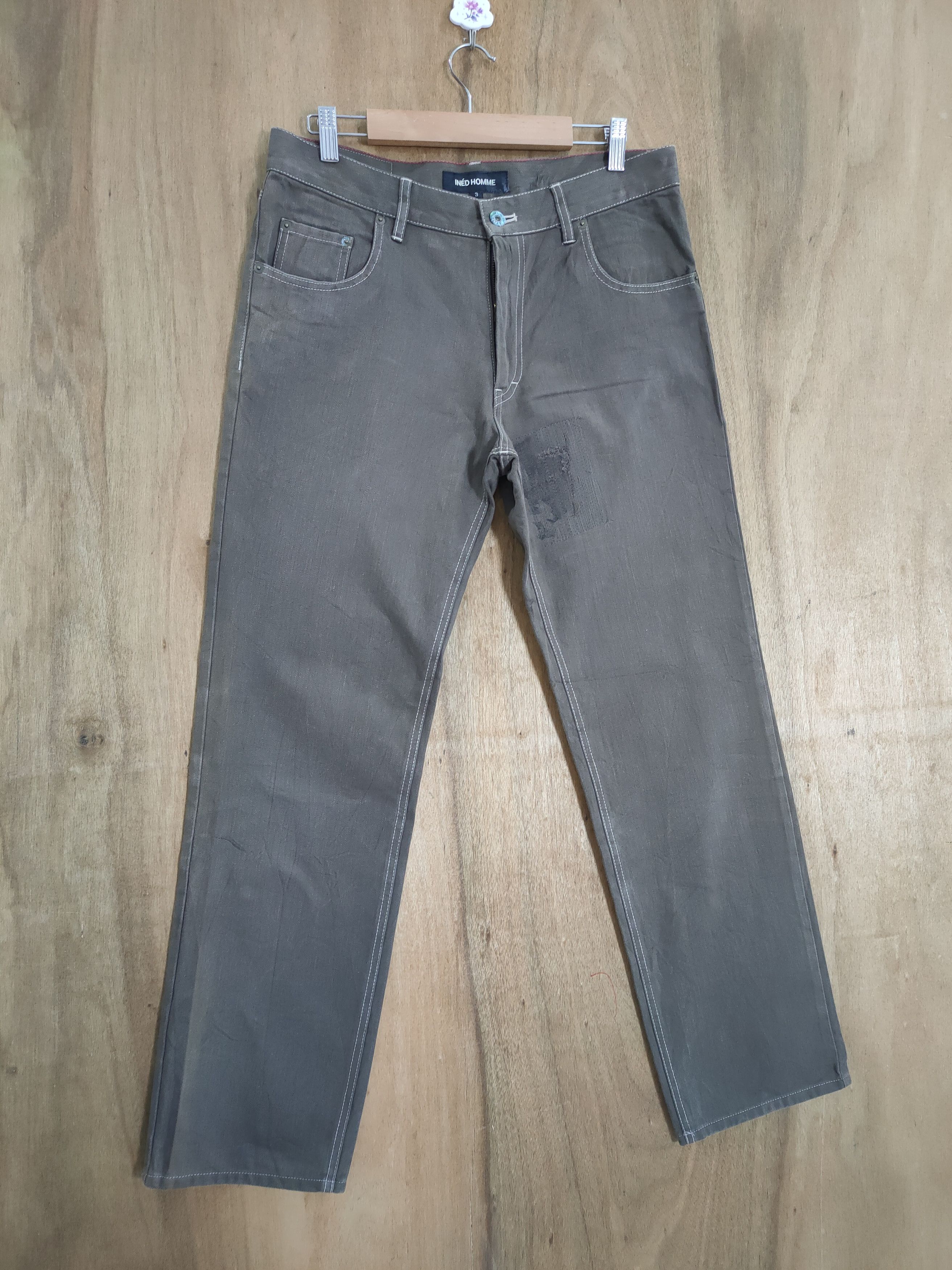 Yohji Yamamoto INED HOMME by YOHJI YAMAMOTO BROWN DENIM PANTS Size US 32 / EU 48 - 1 Thumbnail