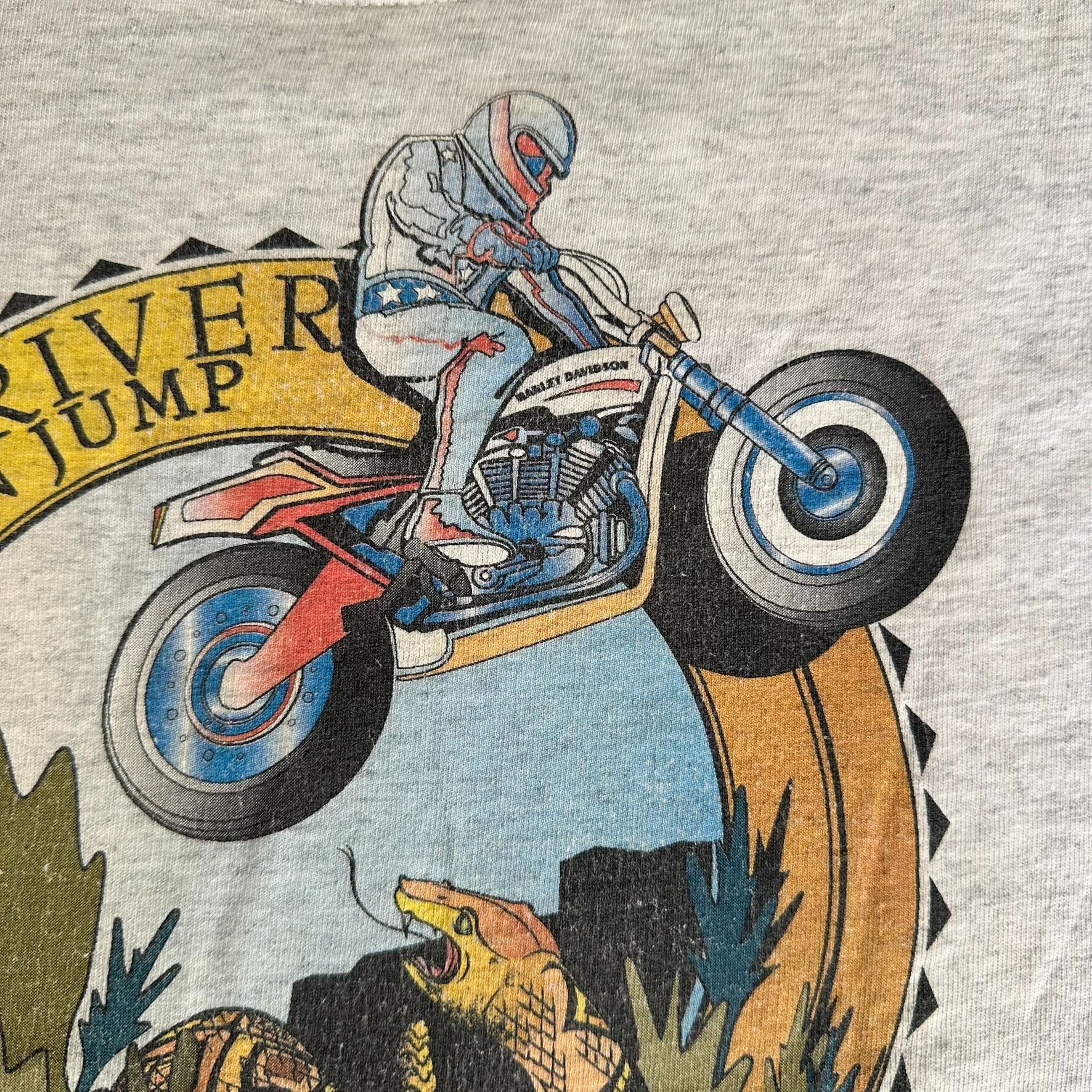 Vintage Vintage 90s Evel Knievel T-Shirt Motocross Stunt Jump Skater Size US L / EU 52-54 / 3 - 3 Thumbnail