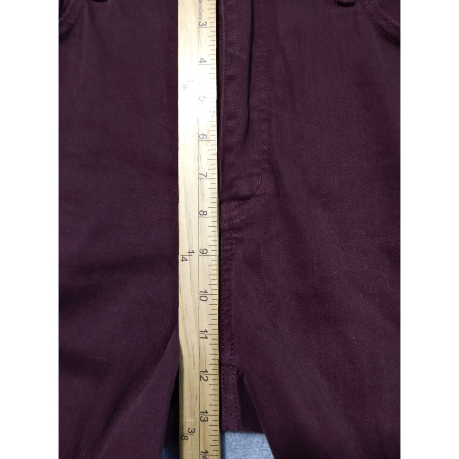 Vintage Judy Blue Jeans Womens 15/32 Red Oxblood High Waist Tummy Control Wide Leg - 5-Pocket Denim Stretch Size 36" / US 14 / IT 50 - 4 Thumbnail
