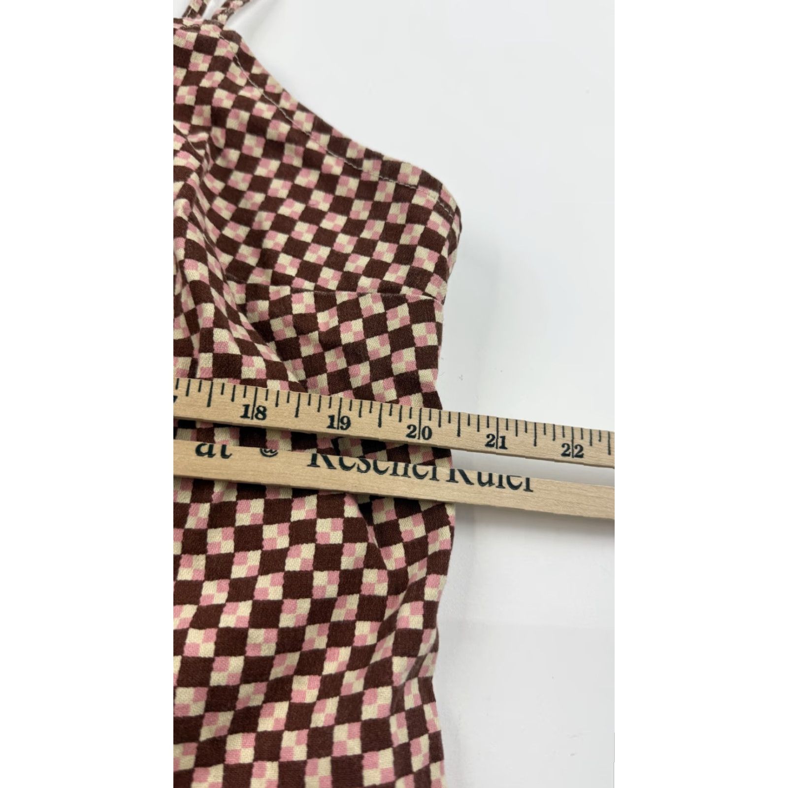 Levi's VINTAGE Levi's Dress Womens 2XL Brown Pink Checkered Checkerboard Spaghetti Strap Mini Size XXL / US 16-18 / IT 52-54 - 6 Thumbnail