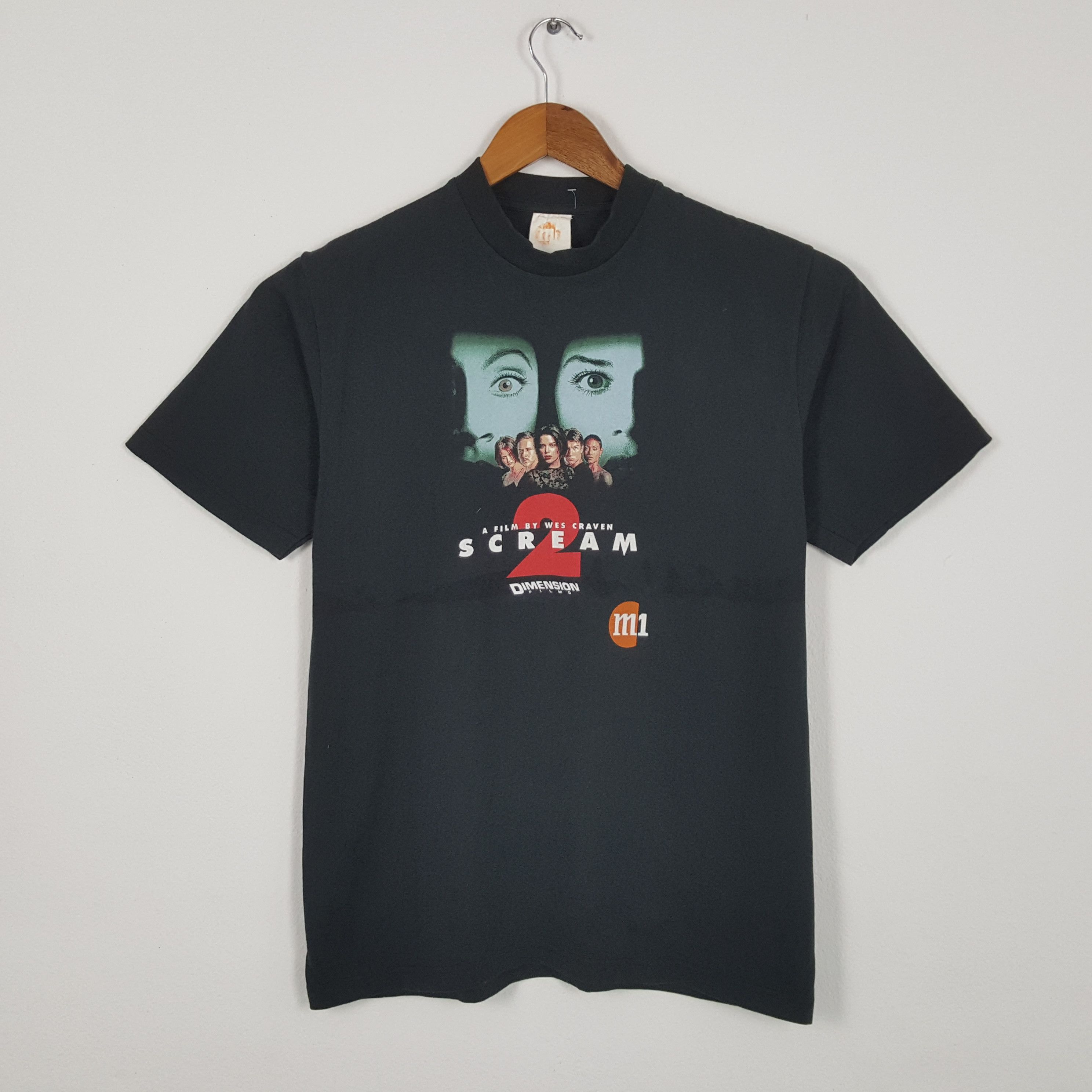 image of Expert Horror x Movie Vintage Scream 2 American Horror Movie T-Shirts in Black, Men's (Size Medium)