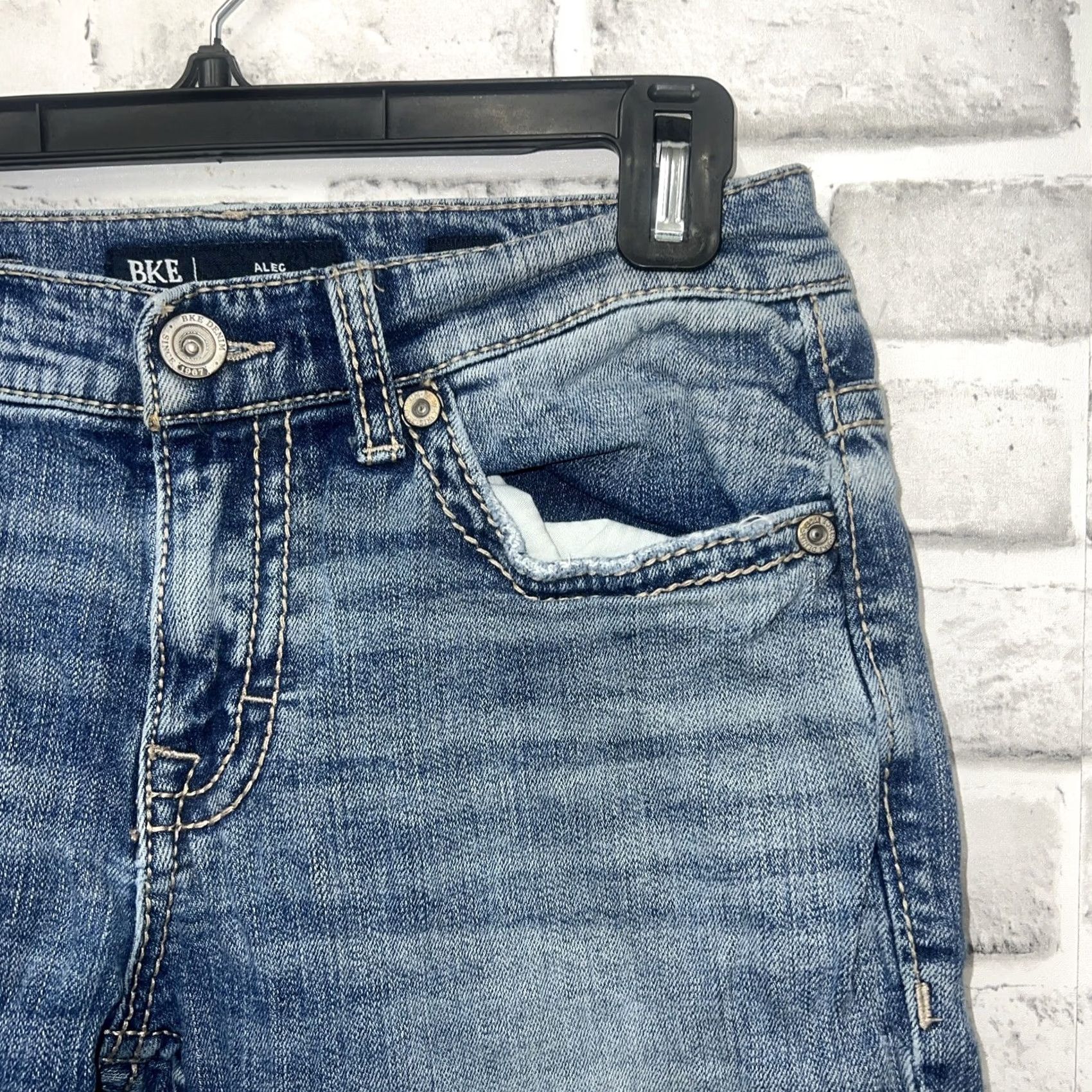 BKE BKE Alec Jeans Mens 29x30 Blue Straight Jeans Buckle Bke Brand Size US 29 - 2 Thumbnail