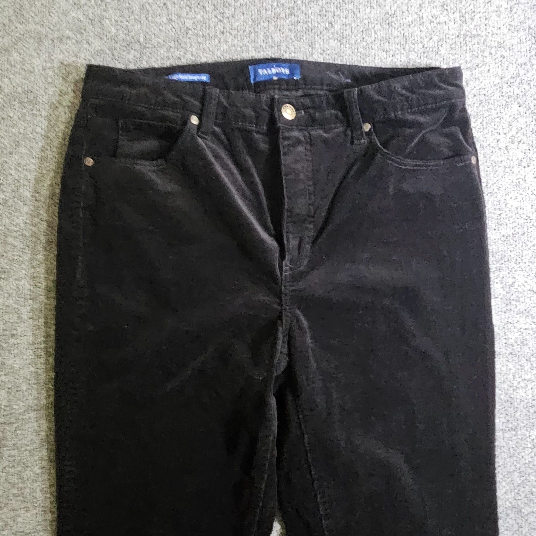 Talbots Talbots Pants Womens 12 Black Velour High Waist Straight Leg Stretch Casual Career Pants Size 24" / US 00 / IT 34 - 2 Thumbnail