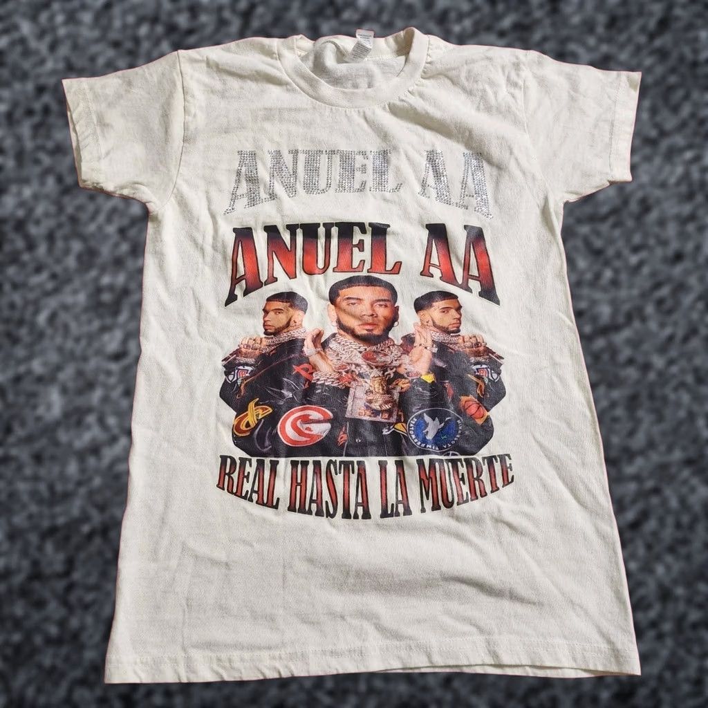 Doublet Mens S City Wear T-Shirt Beige 100% Cotton Short Sleeve Crew Neck Rhinestone Double Side Graphic Print Size US S / EU 44-46 / 1 - 1 Thumbnail